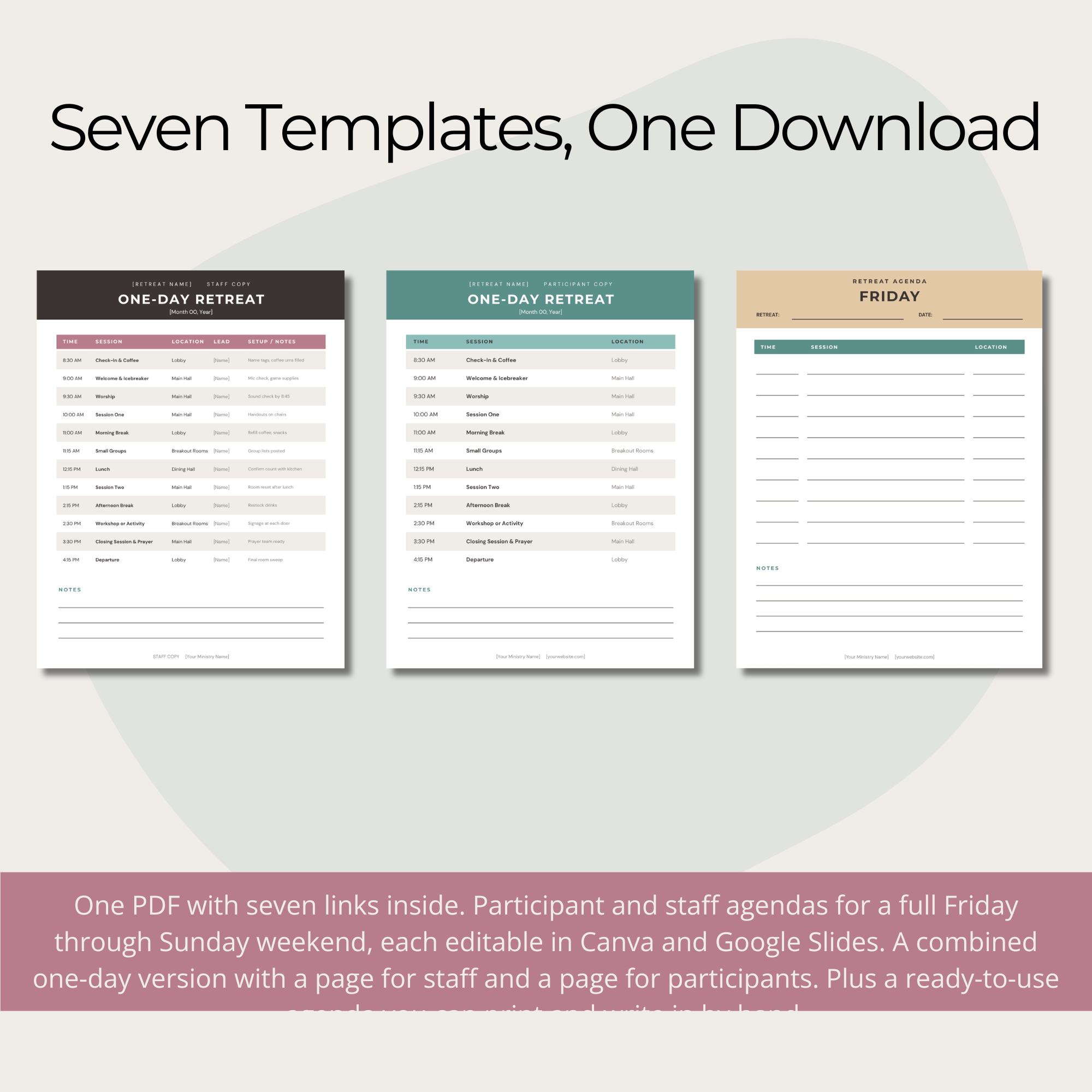 Retreat Agenda Templates for Women&