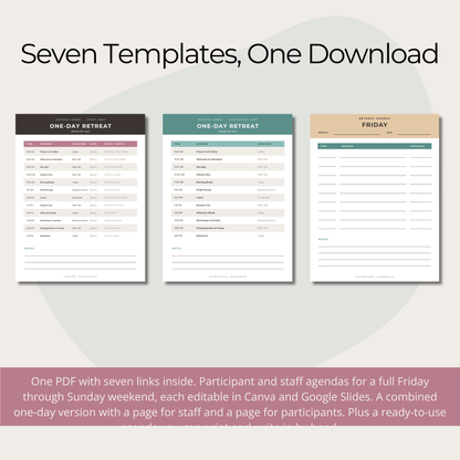 Retreat Agenda Templates for Women&