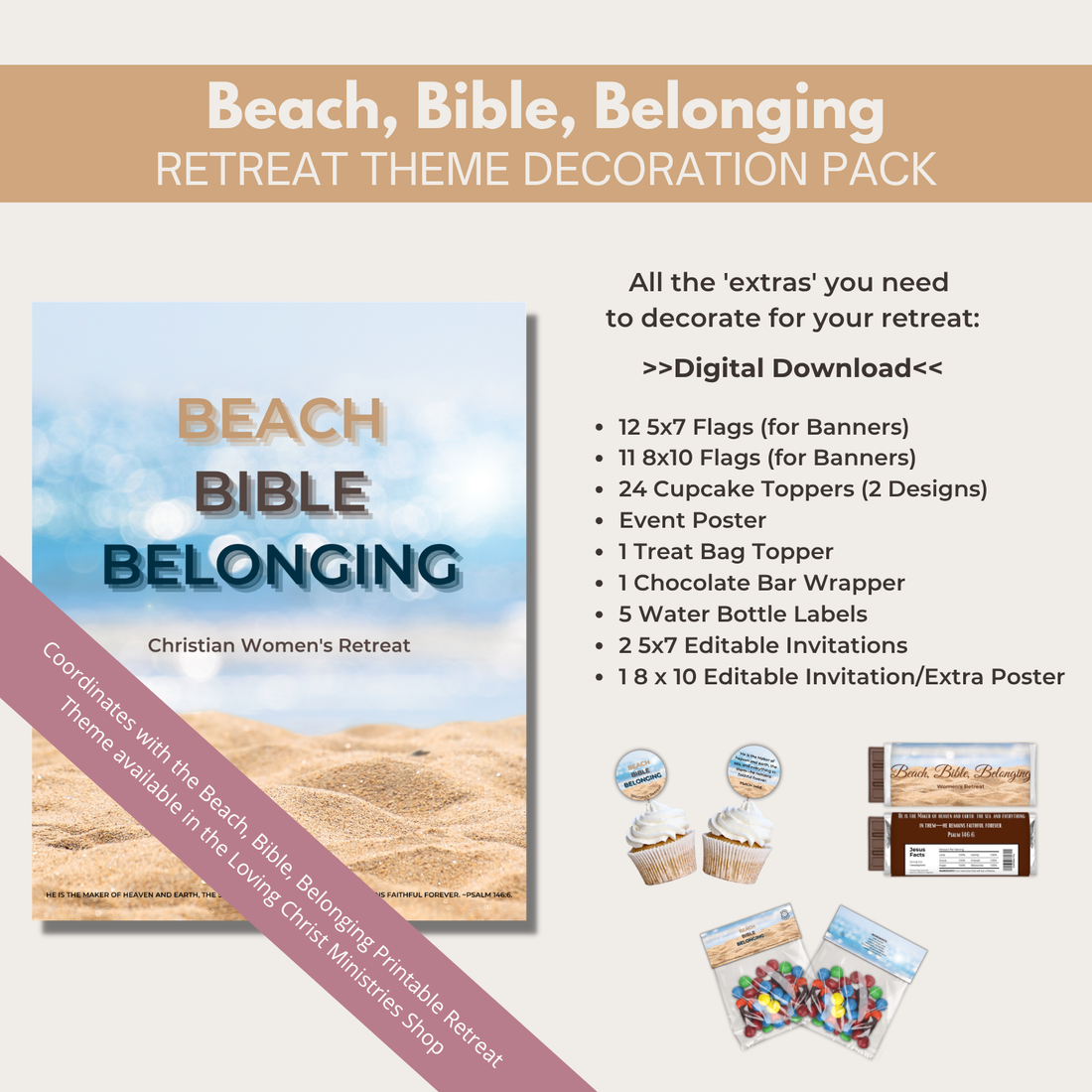 Beach, Bible, Belonging Decoration Pack