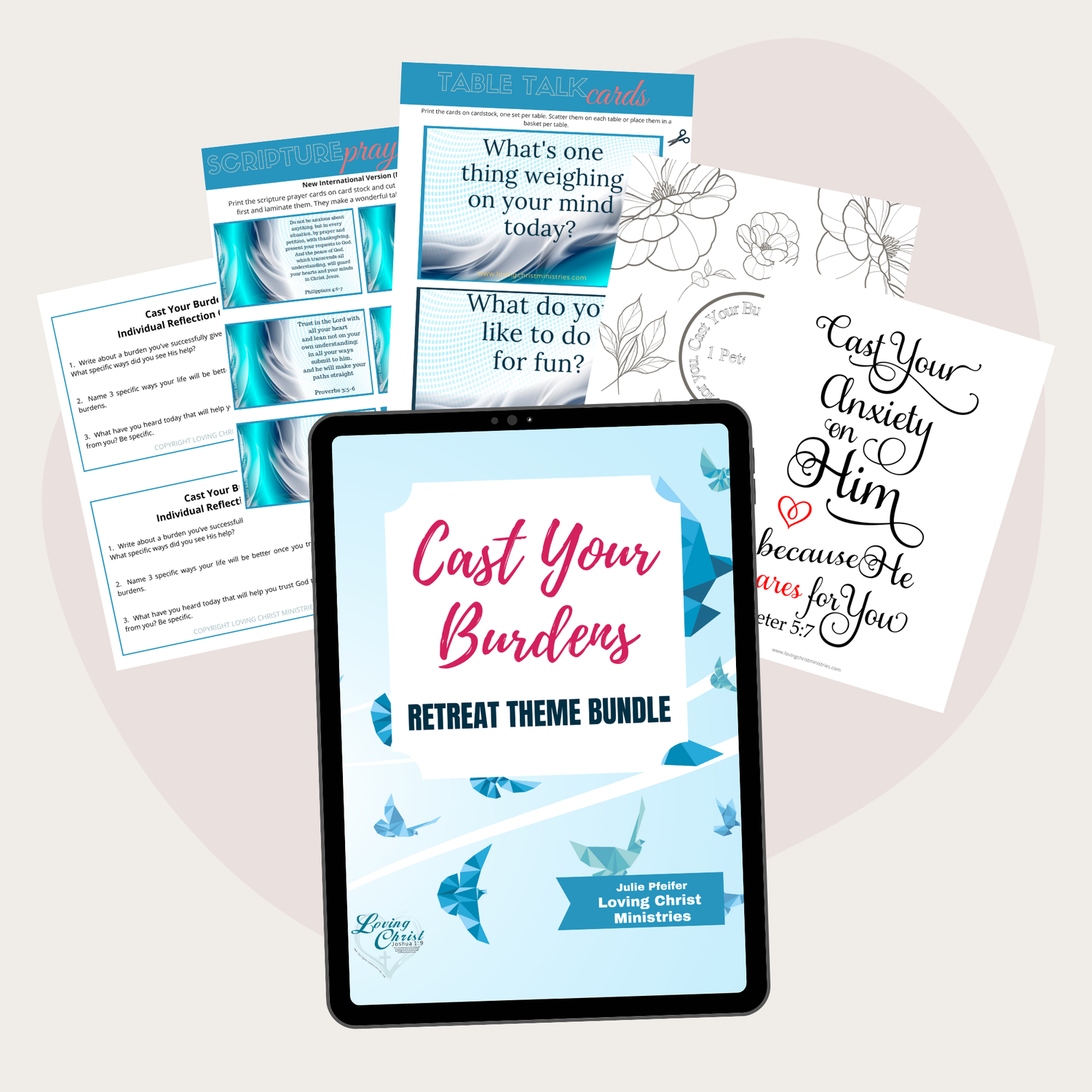 Cast Your Burdens Printable Theme Bundle