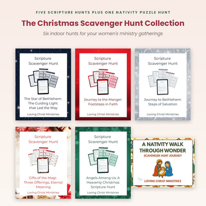 The Christmas Scavenger Hunt Collection with covers of all six Christmas scavenger hunts