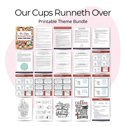 Our Cups Runneth Over Printable Theme Bundle