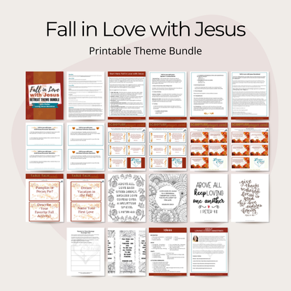 Fall in Love with Jesus Printable Theme Bundle