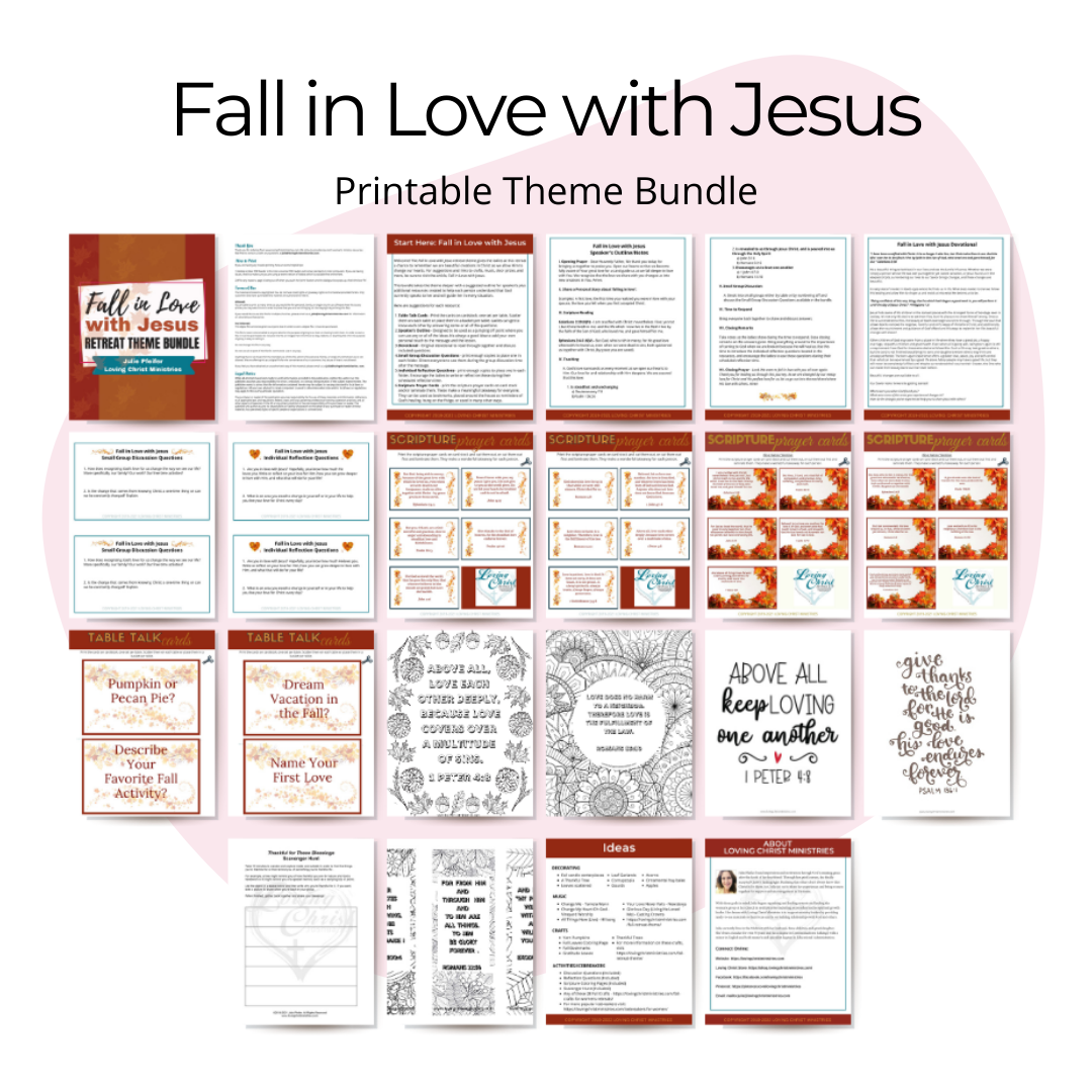 Fall in Love with Jesus Printable Theme Bundle