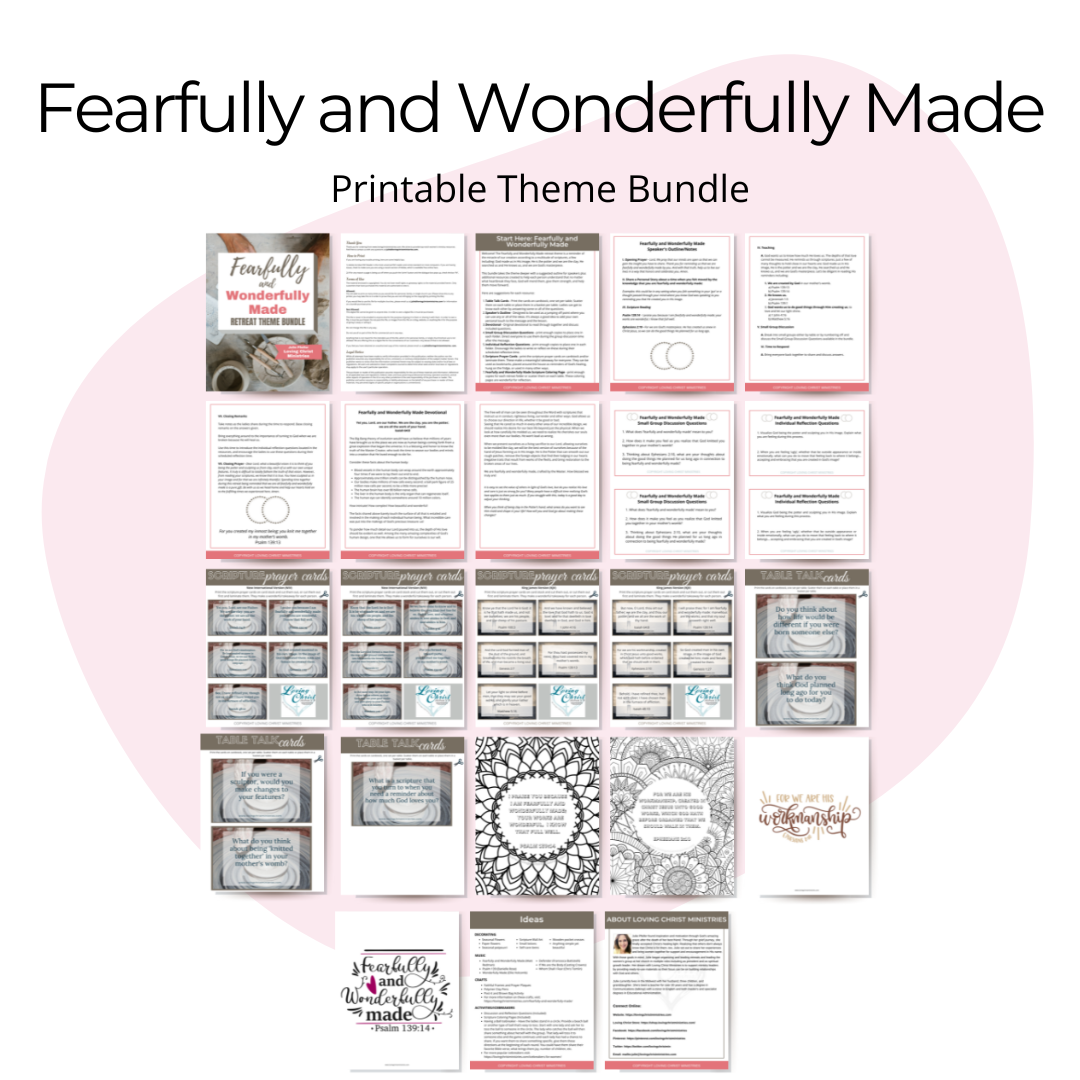 Fearfully and Wonderfully Made Printable Theme Bundle