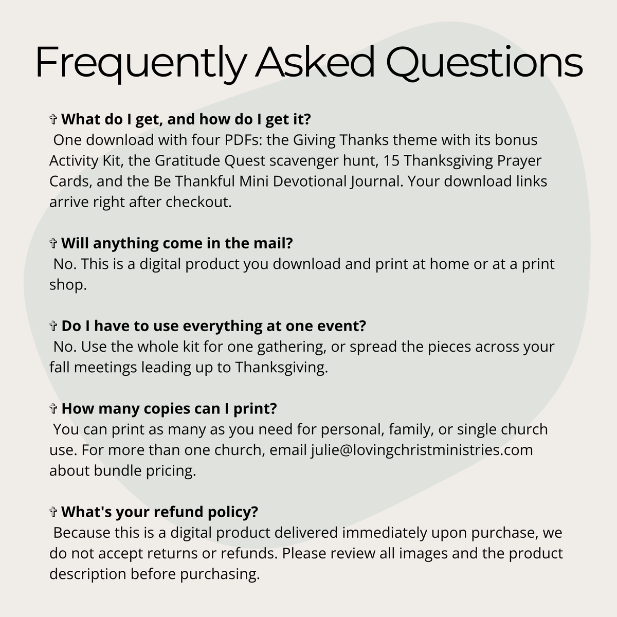 Thanksgiving Gathering Kit frequently asked questions