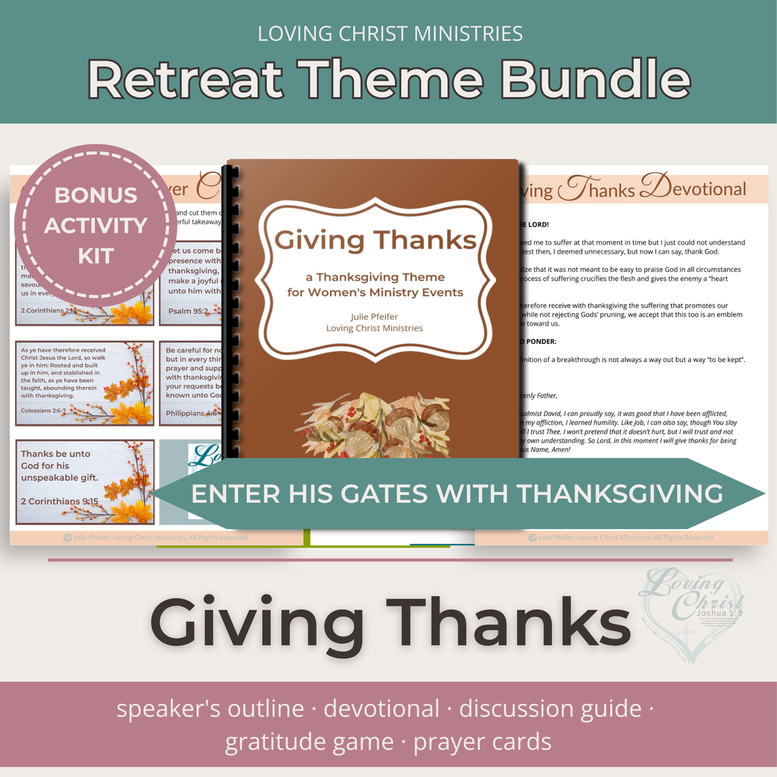 Giving Thanks Printable Ministry Theme + Bonus Activity Kit