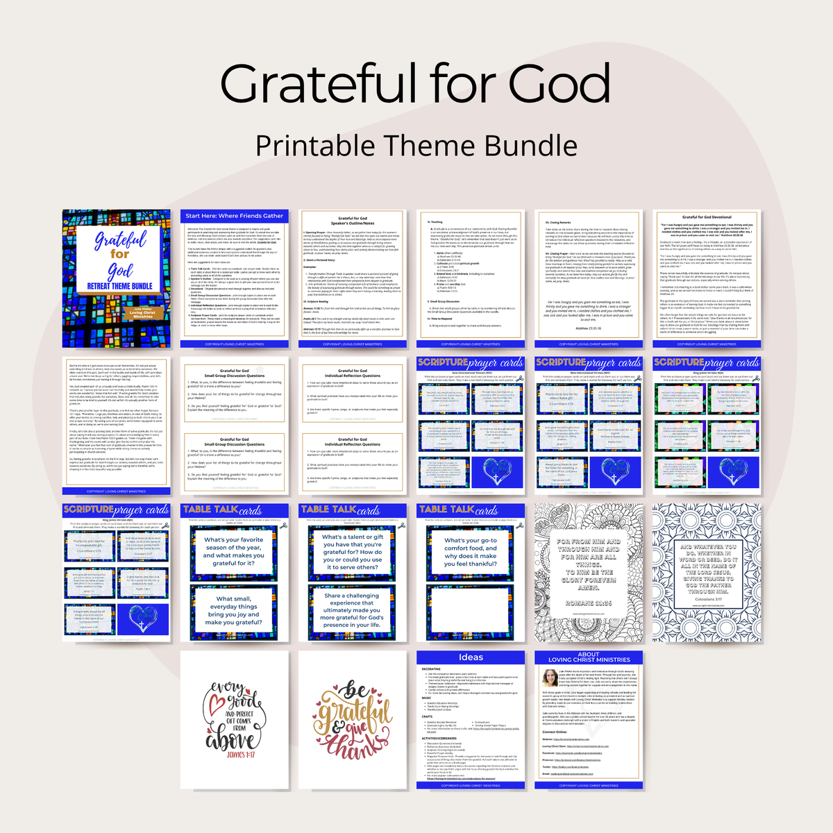 Grateful for God Printable Theme Bundle