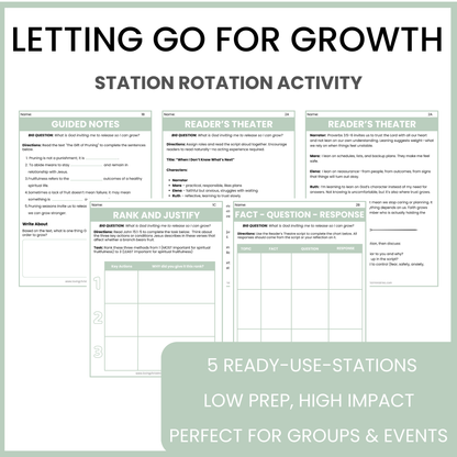 Letting Go for Growth: Scripture-Centered Station Rotation Activity