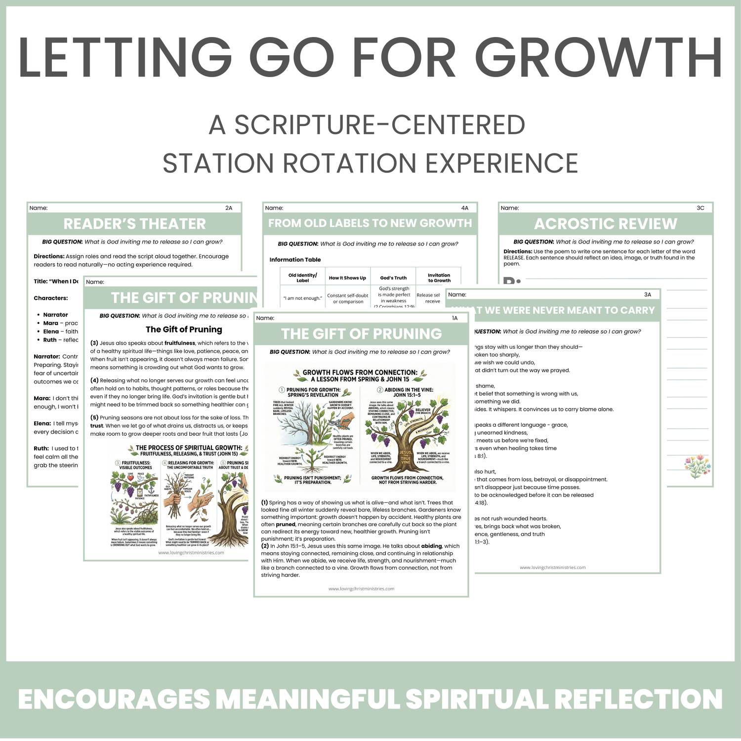 Letting Go for Growth: Scripture-Centered Station Rotation Activity