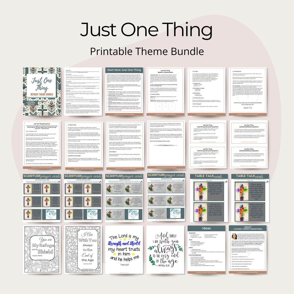 Just One Thing Printable Theme Bundle