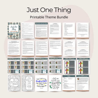 Just One Thing Printable Theme Bundle
