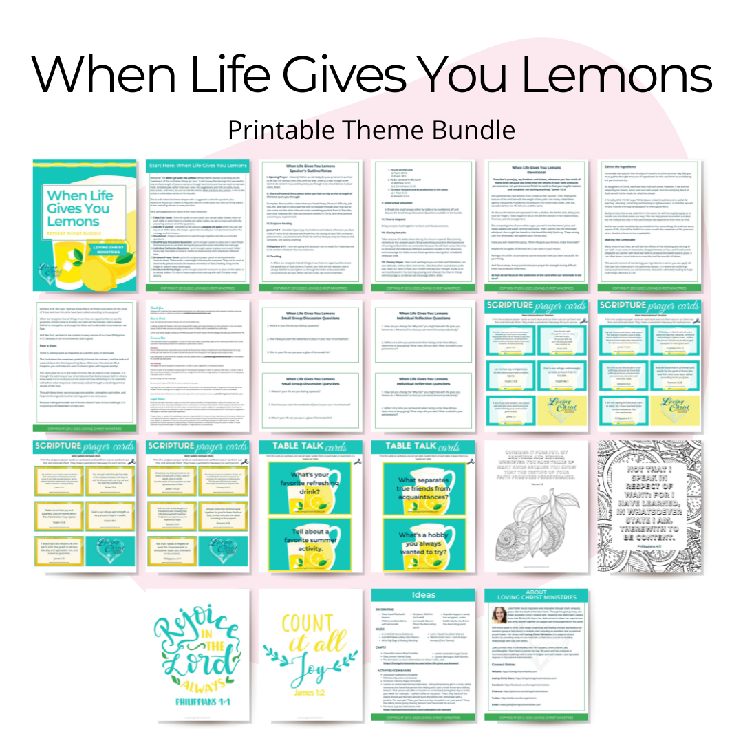When Life Gives You Lemons Printable Theme Bundle Loving Christ