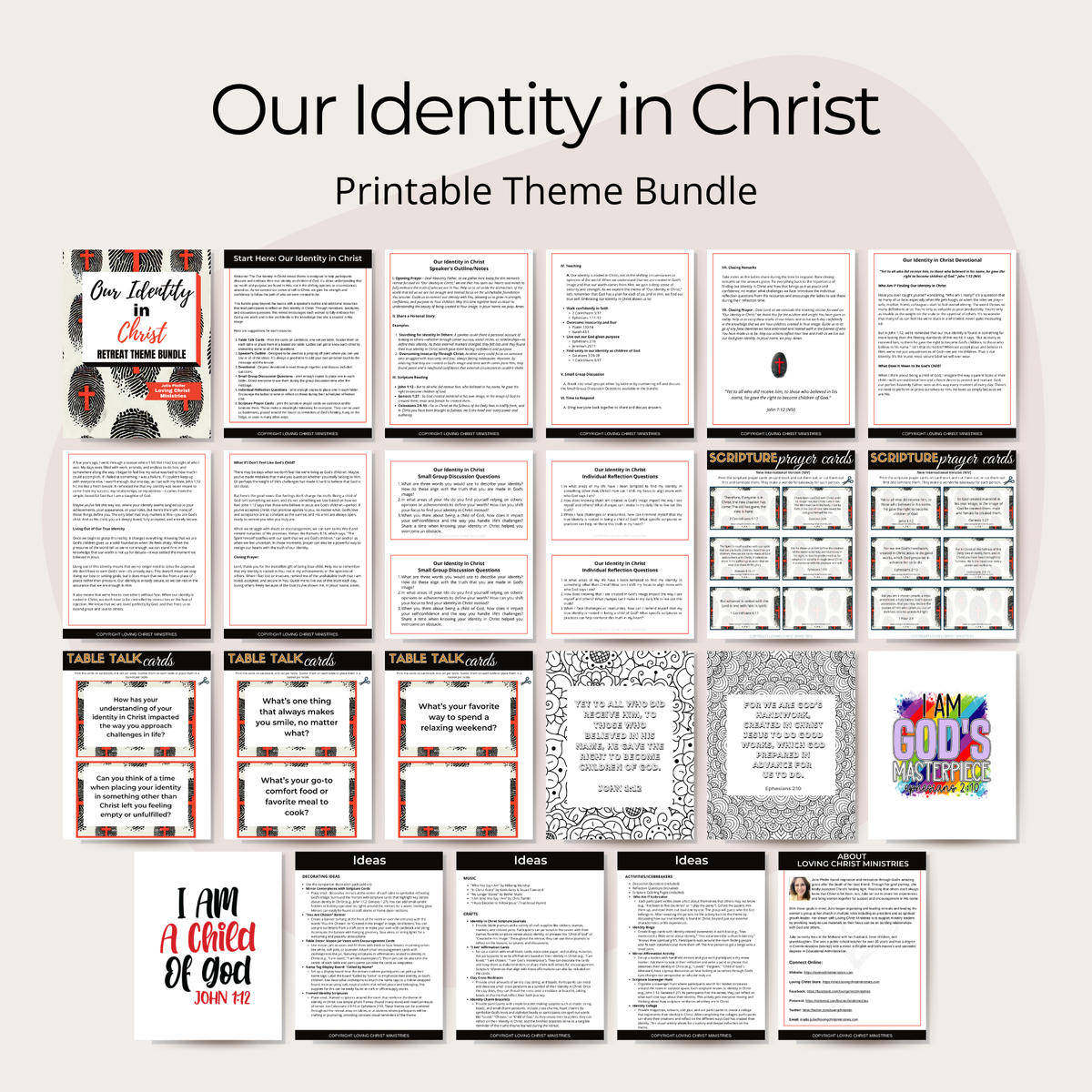 Our Identity in Christ Printable Theme Bundle