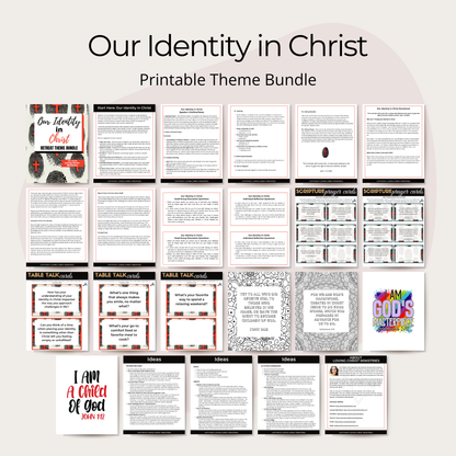 Our Identity in Christ Printable Theme Bundle