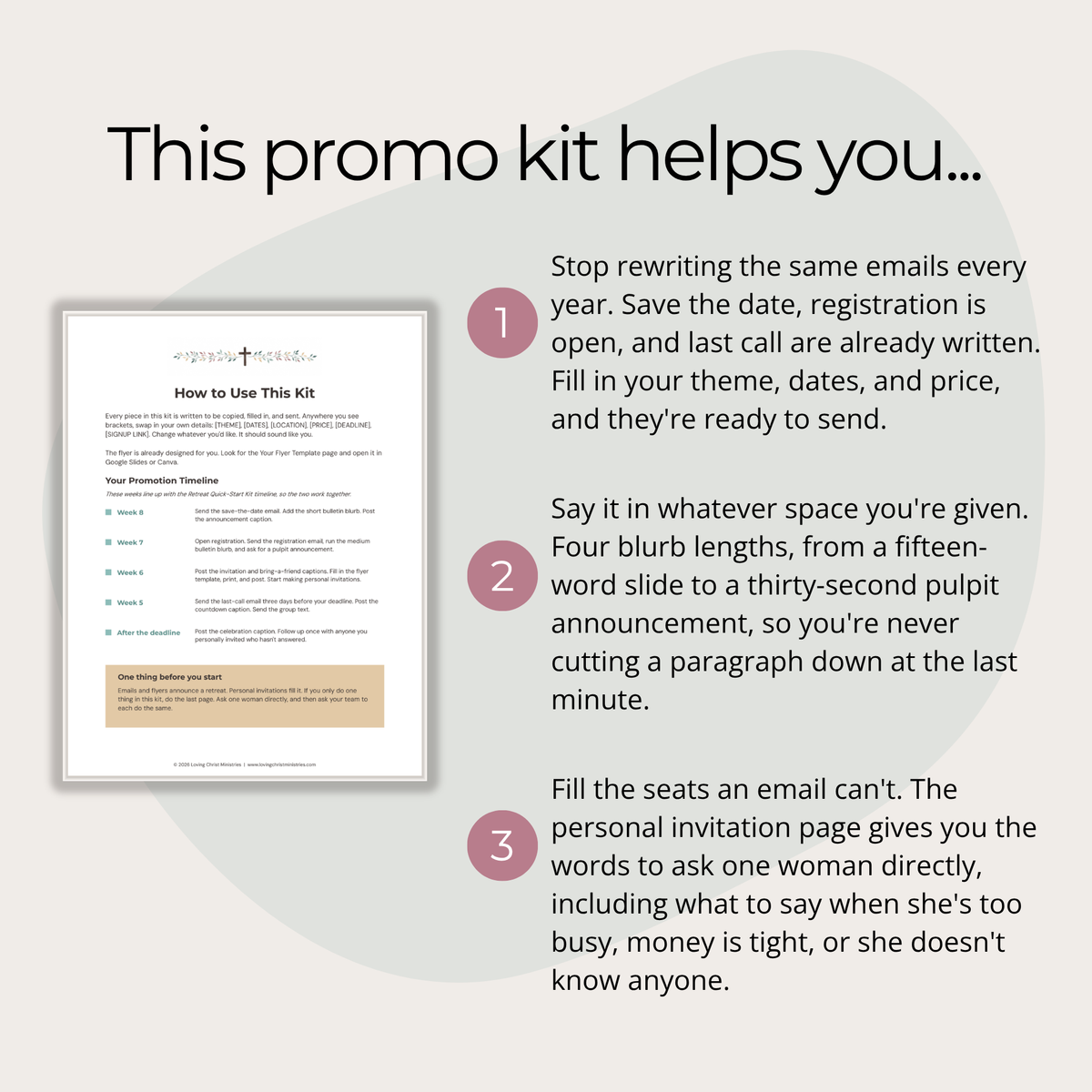 Retreat Promo Swipe Kit