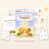 Gather at the Manger Christmas Event Kit pages with the prayer cards, favor tags, welcome sign, and thank-you notes