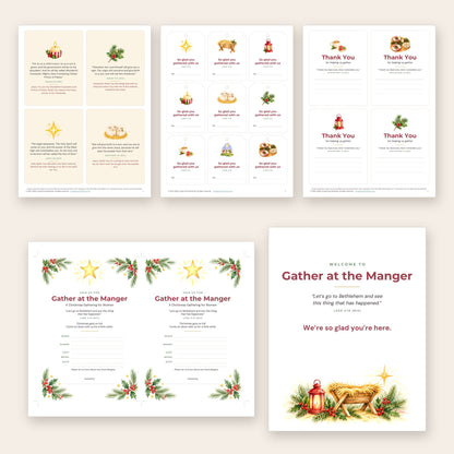 The five bonuses: prayer cards, favor tags, thank-you notes, invitations, and welcome sign