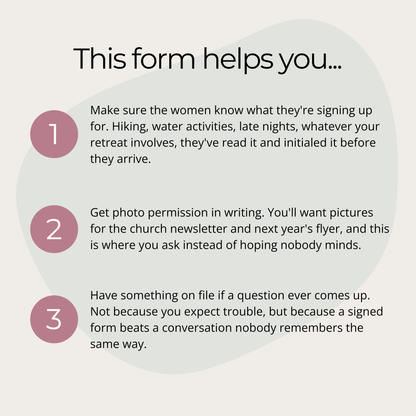 Waiver and Liability Form for Christian Women&