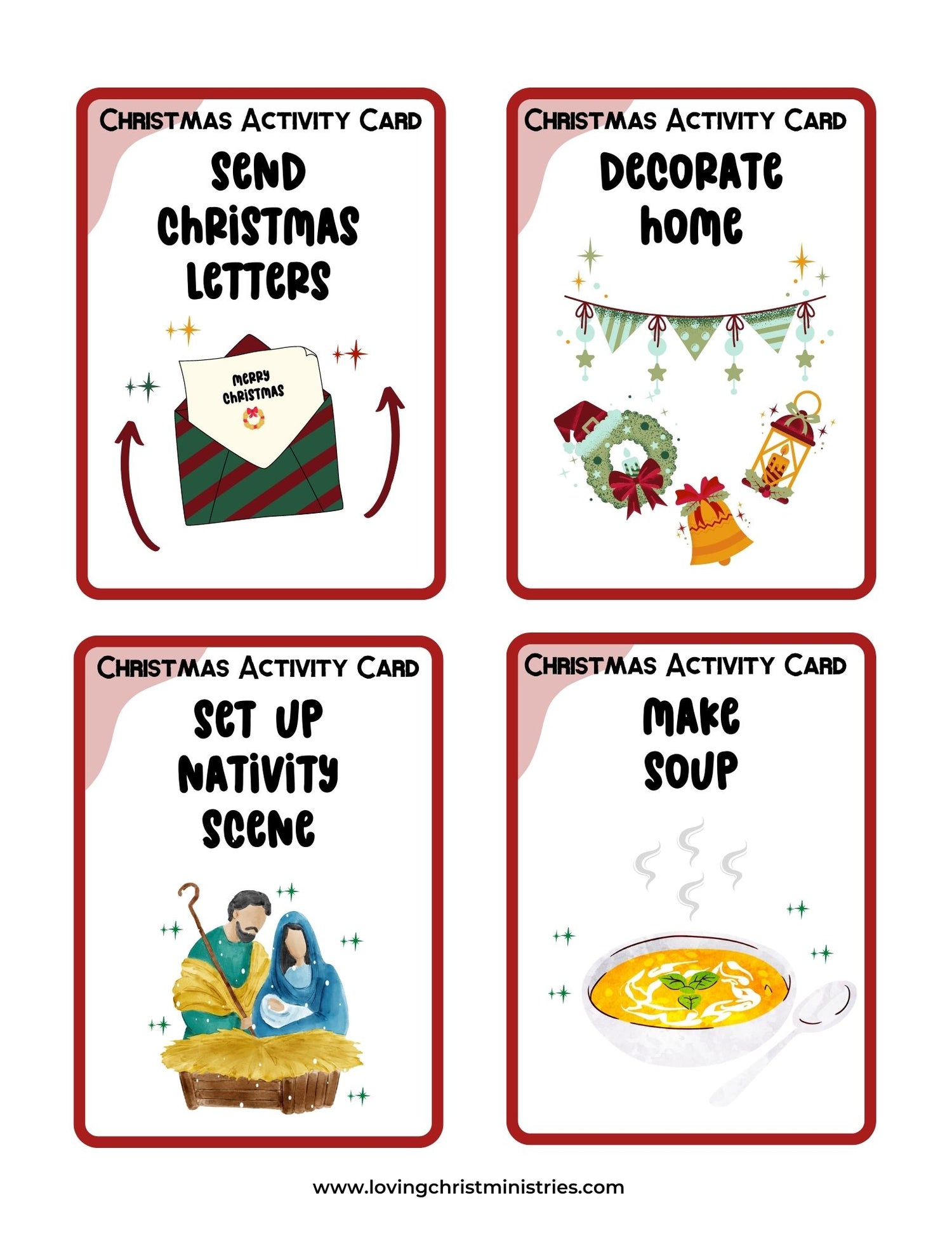 Christmas Advent Activity Cards {40 Cards}