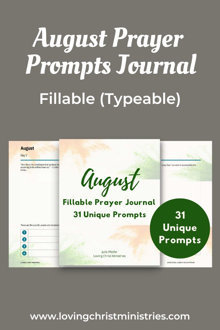 August Prayer Journal Prompts (Fillable)