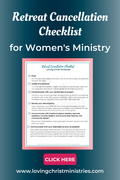 Cancel a Retreat Checklist (2 Pages)