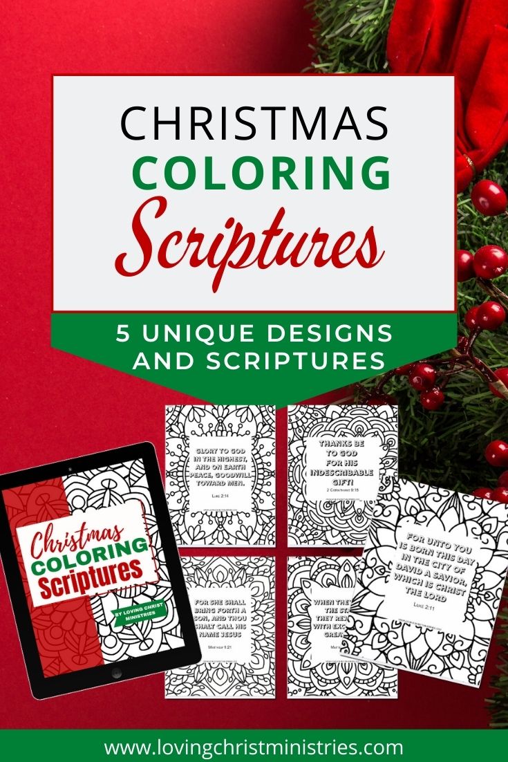 Christmas Coloring Pages - 5 Unique Designs &amp; Scriptures