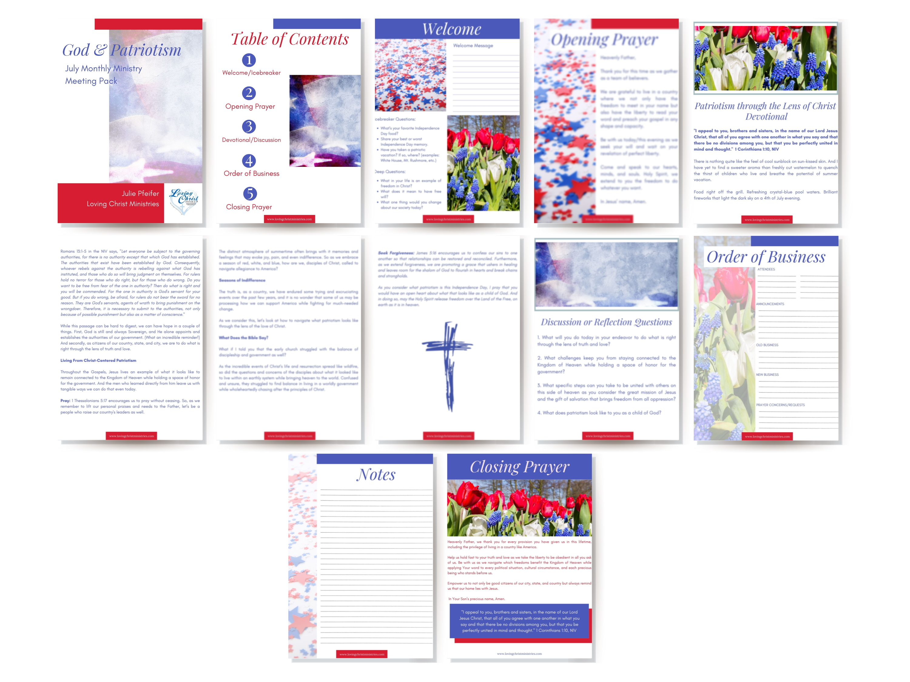 God &amp; Patriotism - July Monthly Ministry Meeting Pack