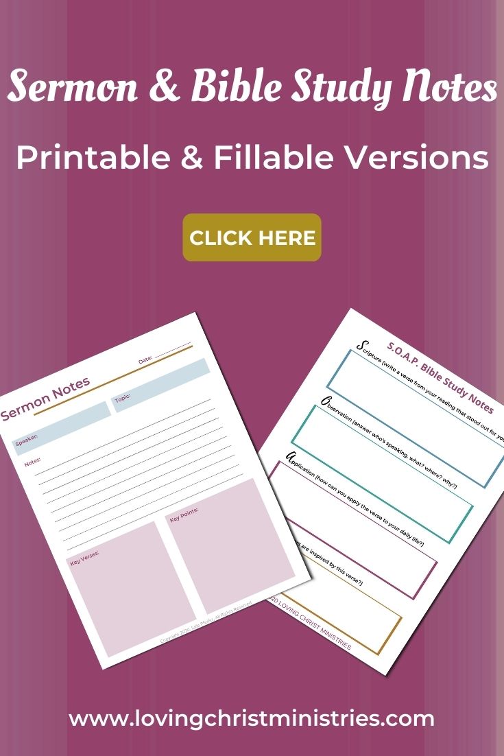 Fillable (Typeable) and Printable Sermon Notes and S.O.A.P. Bible Study Notes (4 Pages)